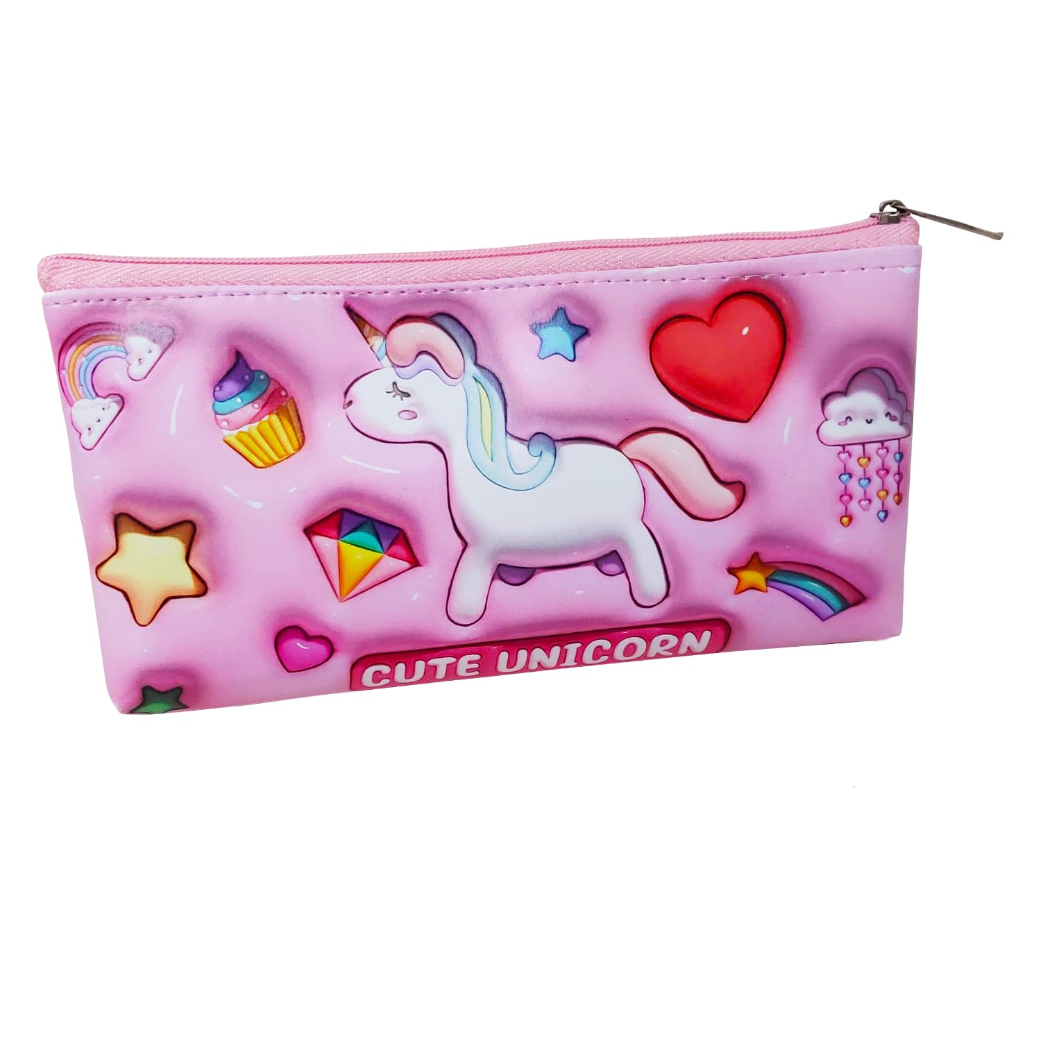 PARTEET Unicorn Pouch For Girls Pencil Case Pencil Pouch For Girls School Stationery Pencil Pouch For Kids Zipper Closer Waterproof Soft Travel Pouch For Kids - Leather, Pink (B0CV4B4DM4) Amazon Price History, Amazon Price Tracker