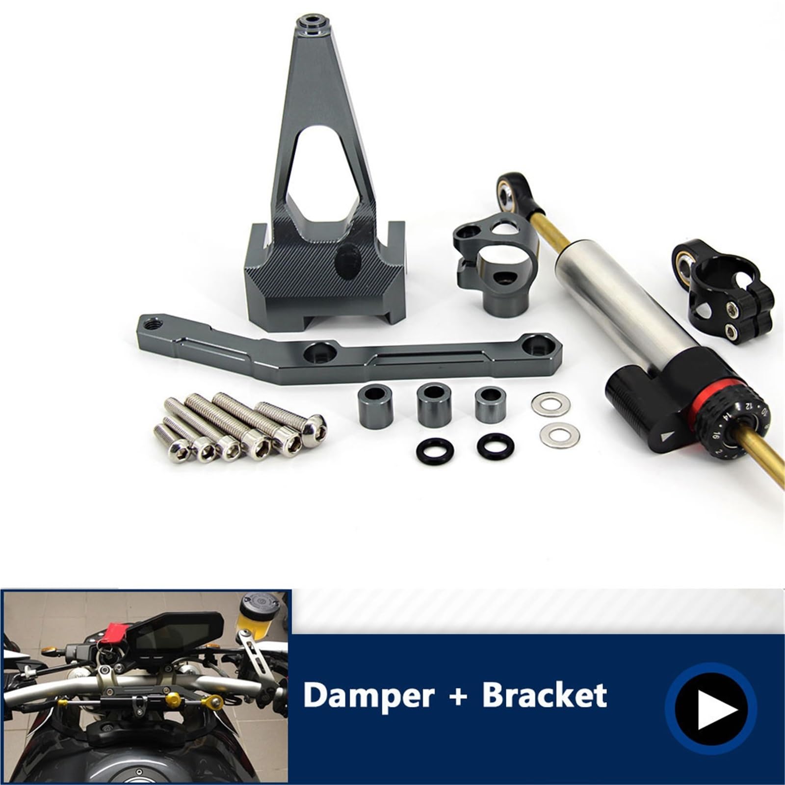 Per YAMAHA MT-09 FZ-09 MT 09 MT09 FZ09 Ammortizzatore Di Sterzo Moto Con Staffa Accessori 2014 2015 2016 2017 2018 2013-2019