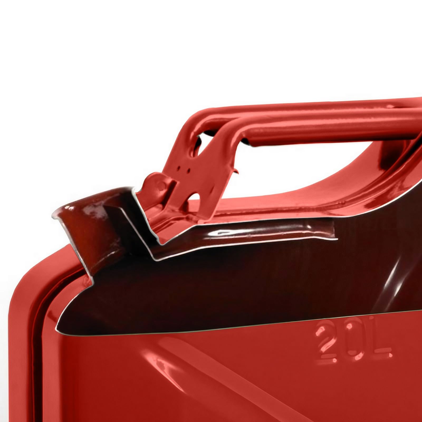 BW© Tanica per carburante in metallo, 20 litri, colore rosso, RAL 3000, certificata TÜV e approvazione ONU, Made in Europe