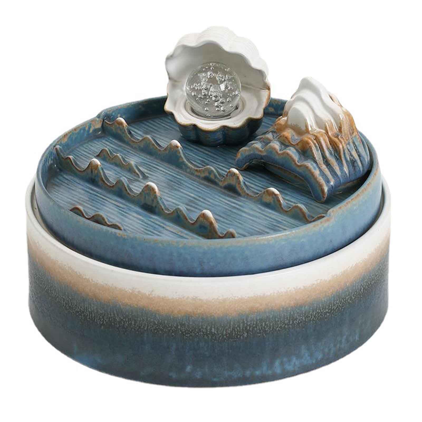 Desktop fountain, Fountain Ceramic, Tabletop with Rolling Ball and Atomization Humidifier,with(Basic Model)