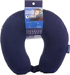 Almofada De Pescoço Sonos Tradicional Para Viagem E Descanso (Azul-Marinho)