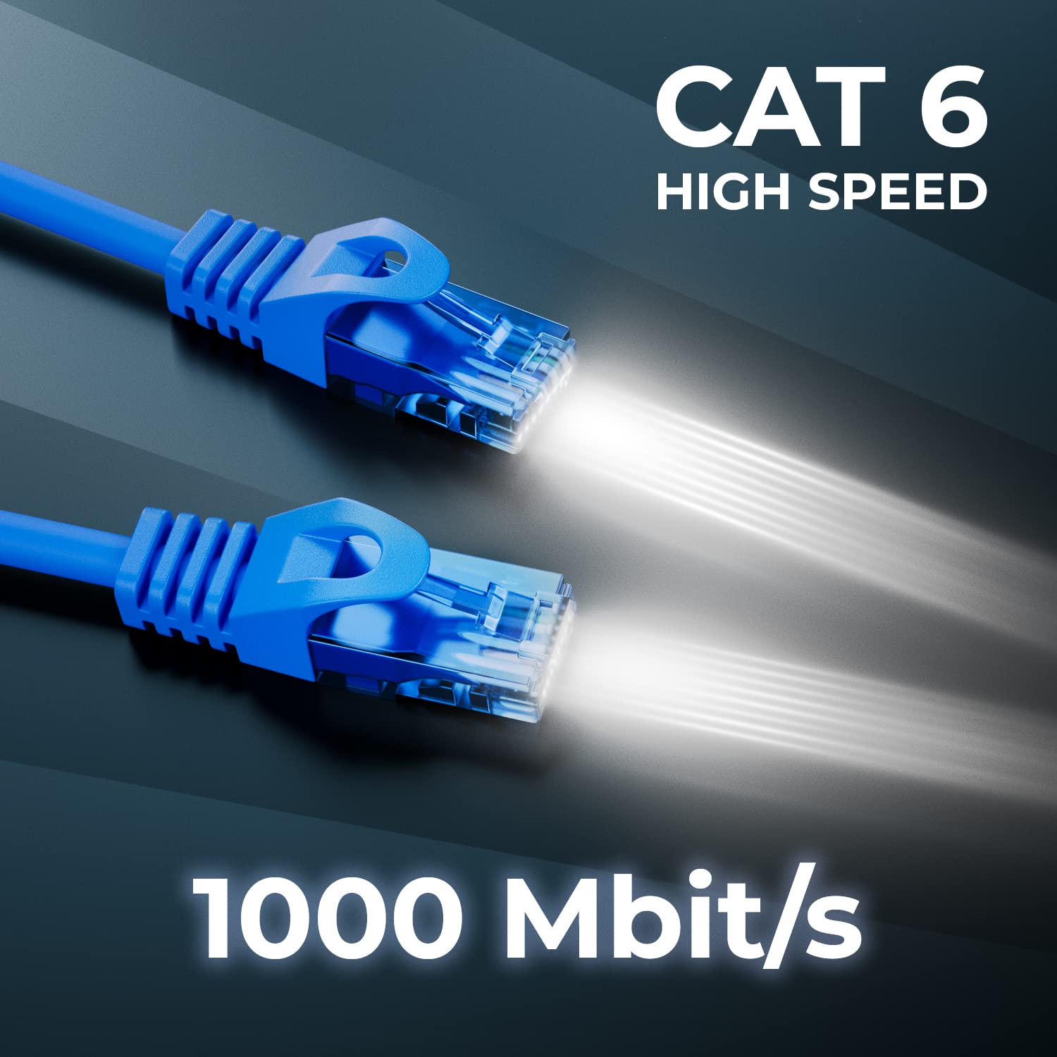 deleyCON 1,5m CAT.6 Ethernet Gigabit Cavo di Rete LAN RJ45 Cavo Patch CAT6 Compatibile CAT.5 CAT.5e CAT.6a Cat.7 - Blu