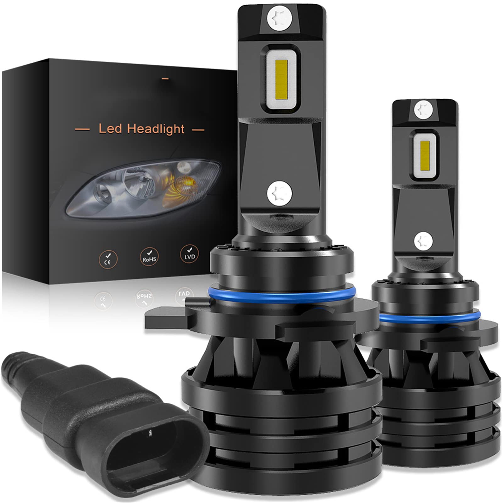 Lampadina Per Faro A LED Con Decoder Canbus Super Bright 6000K Kit Di Conversione Anti Sfarfallio Abbaglianti Abbaglianti Confezione Da 2,H4