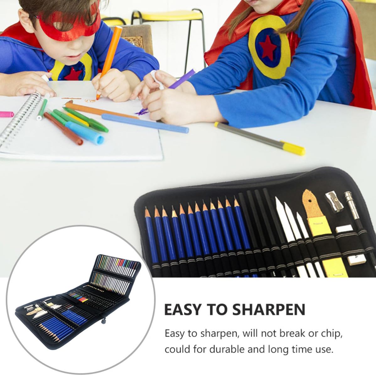 YARNOW Kit de Lápices de Dibujo para Estudiantes de Arte, Negro