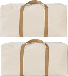 Canvas Storage Duffle Bag, Beige, 31''x15''x15'', 2