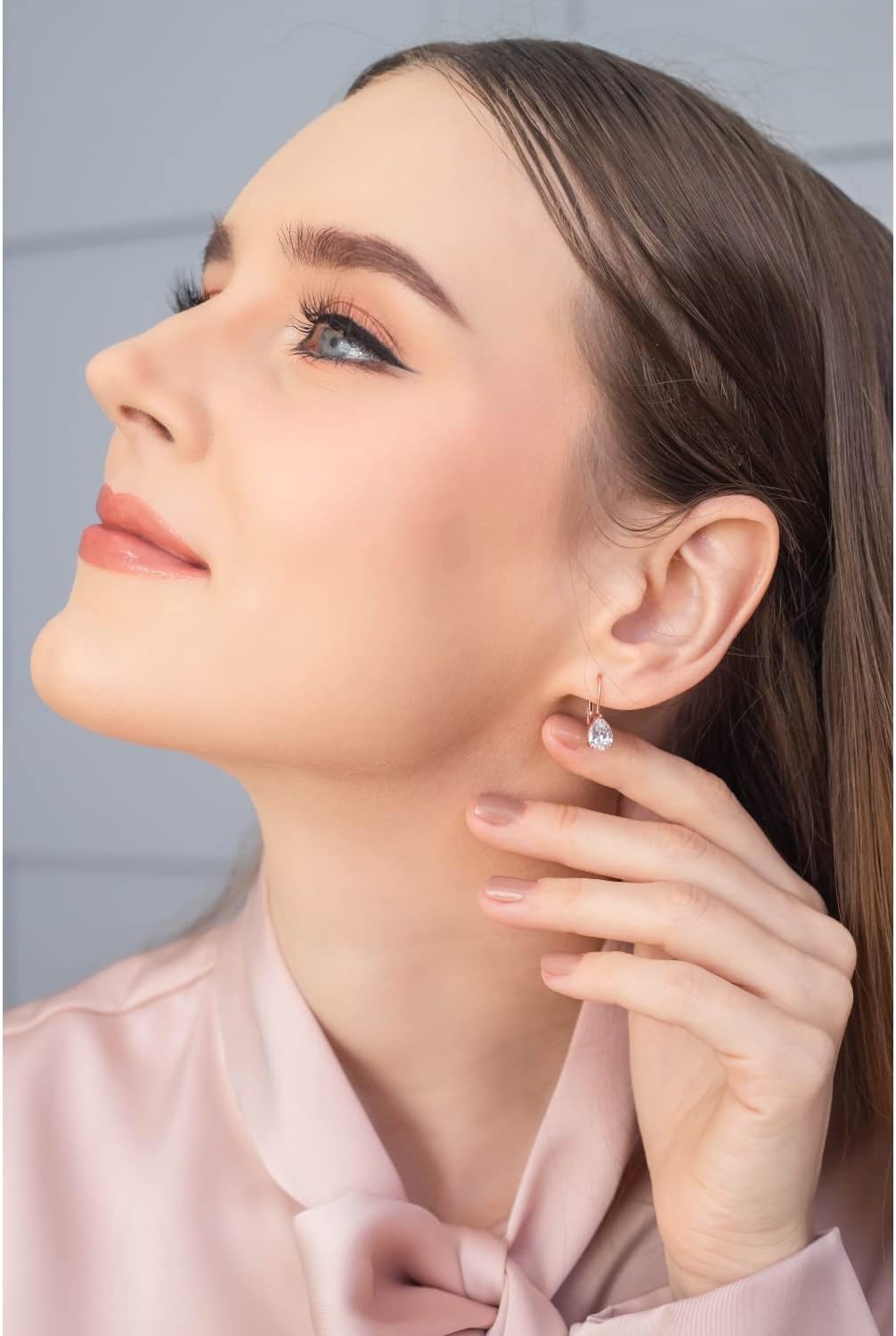 Birthstone Teardrop Earrings, 8x6mm Pear Genuine or Synthetic Gemstone, Leverback Huggie Dangle Earrings in Silver or Gold Flash