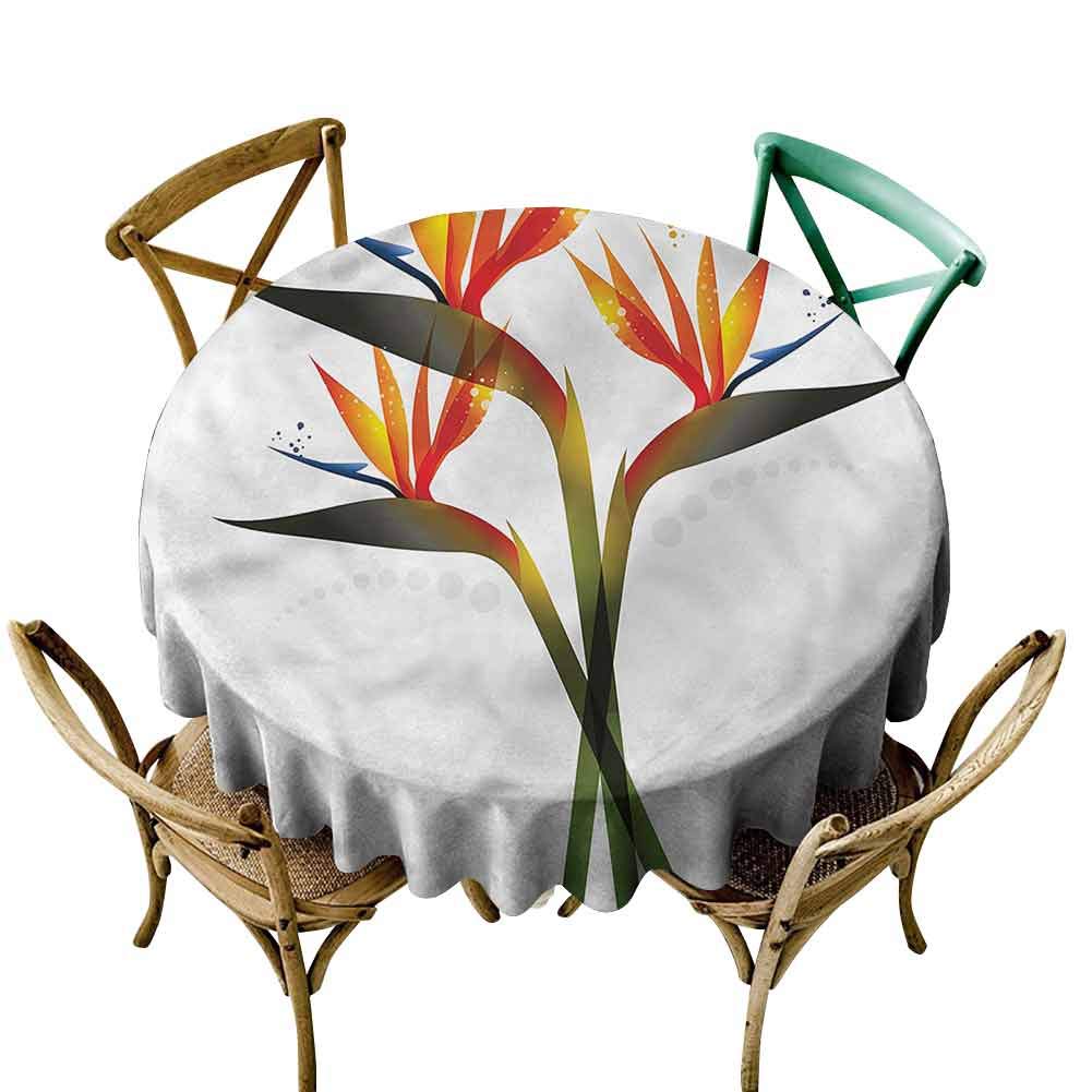Nappe ronde en tulle motif fleurs de jardin tropical diam 91 cm