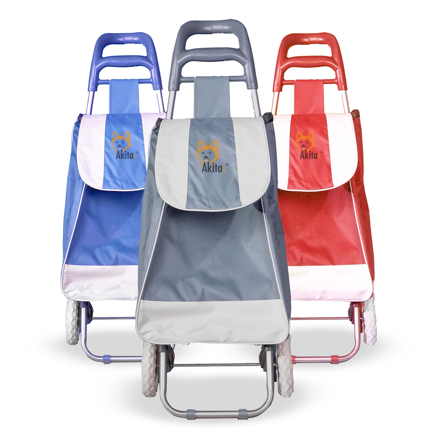 Akitaink Carrello Portaspesa leggero 42L, Design Italiano, 1.5 kg, Tasca con Zip, Antipioggia, Trolley porta spesa leggero impermeabile 95x35x28 cm