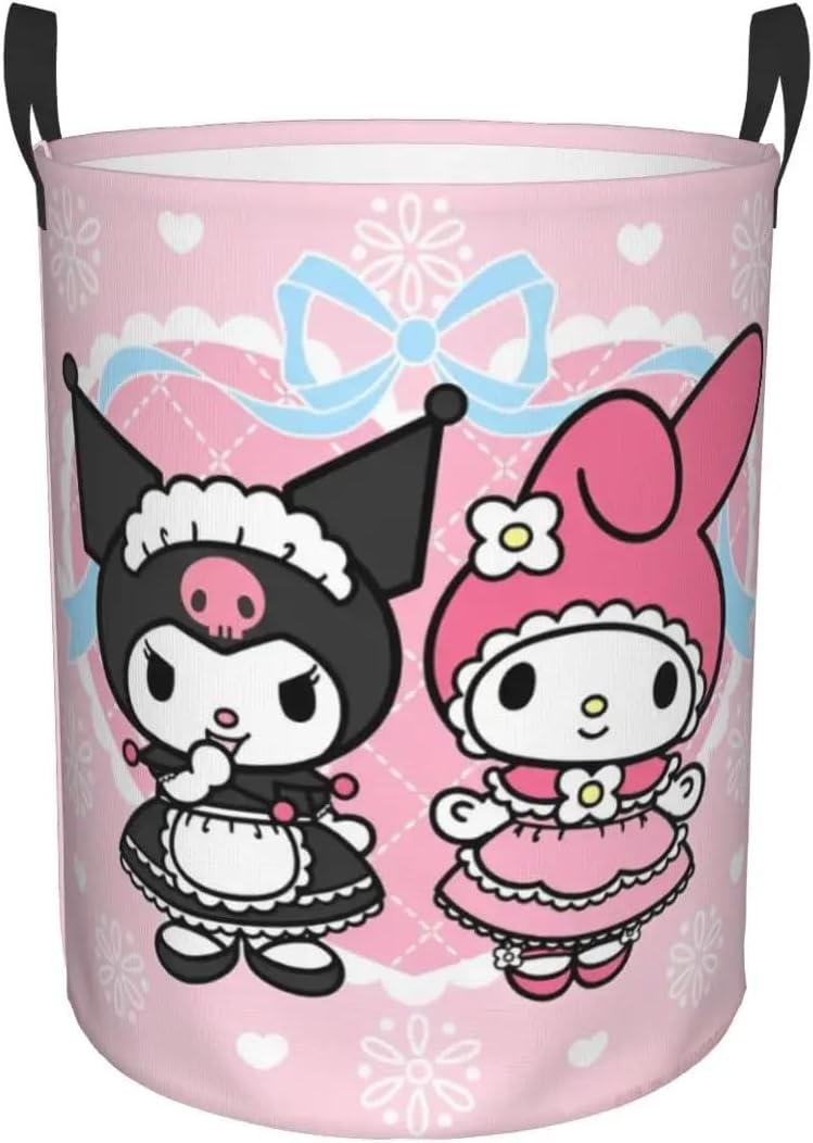 Hello Kitty Laundry Basket Large Storage Basket Cartoon Sanrio Girls Boys Toy Organizer (Color 1, 50 x 40)