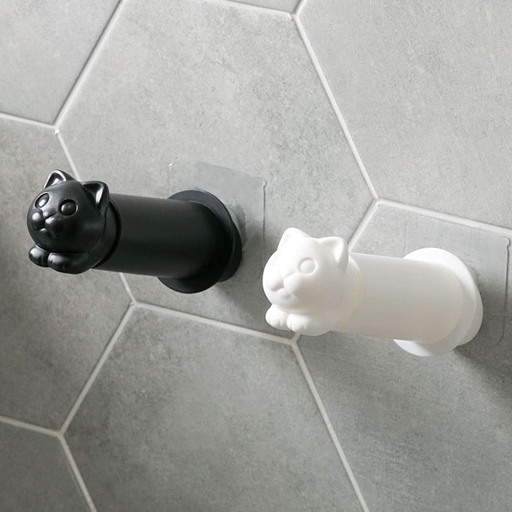 Portarrollos de papel higiénico autoadhesivo con forma de gato para baño, cocina, toallero creativo con adhesivo para colgar