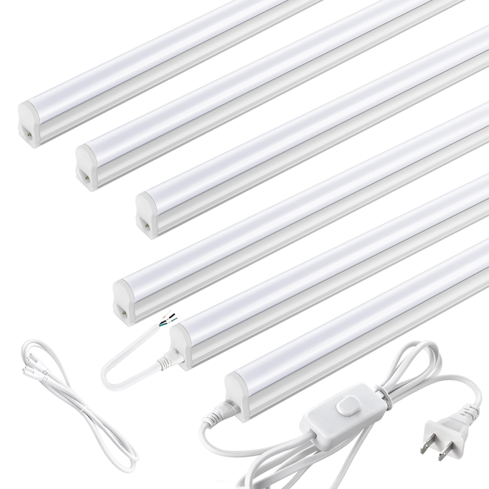 Pak 4FT LED Shop Lights, 2300LM 6500K Cool White, 20W Energy
