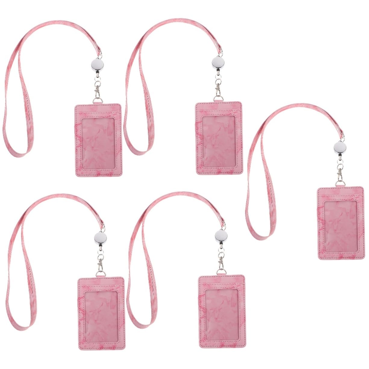 EXCEART 5sets Portacard Retrattile Pu Con Design Marmo Supporto Per Badge Per Studenti e Professionisti Leggero e Pratico Per Ufficio e Uso Quotidiano
