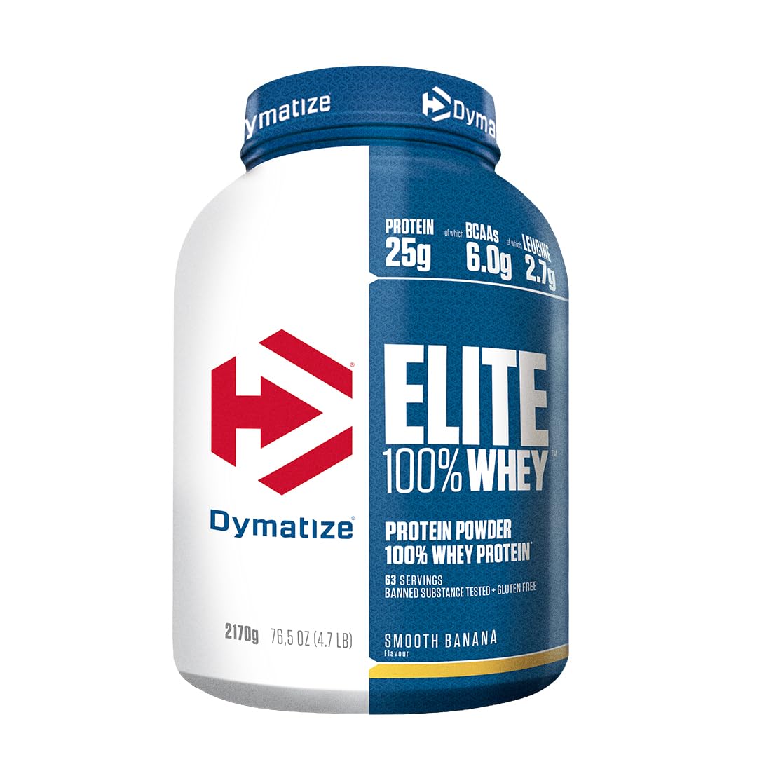 Elite 100% Whey Smooth Banana 2170g - High Protein Low Sugar Powder + Whey Protein and BCAAs