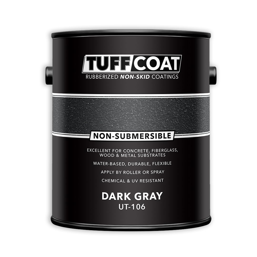 Tuff Coat UT-106 Dark Gray - 1 Gallon: Medium Texture, Non-Submersible, Water-Based, Rubberized Non-Skid Coating