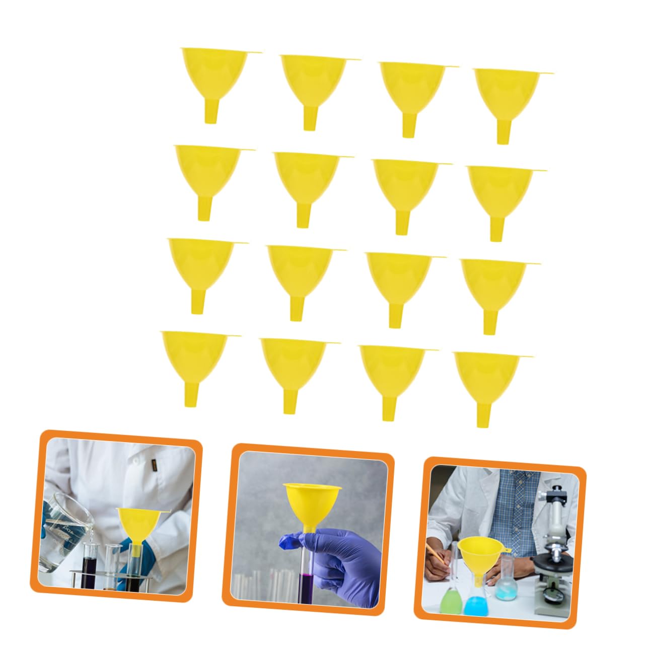 FUNOMOCYA 60mm Wide Mouth Filter Funnels 16pcs Laboratory Plastic Filling Funnel