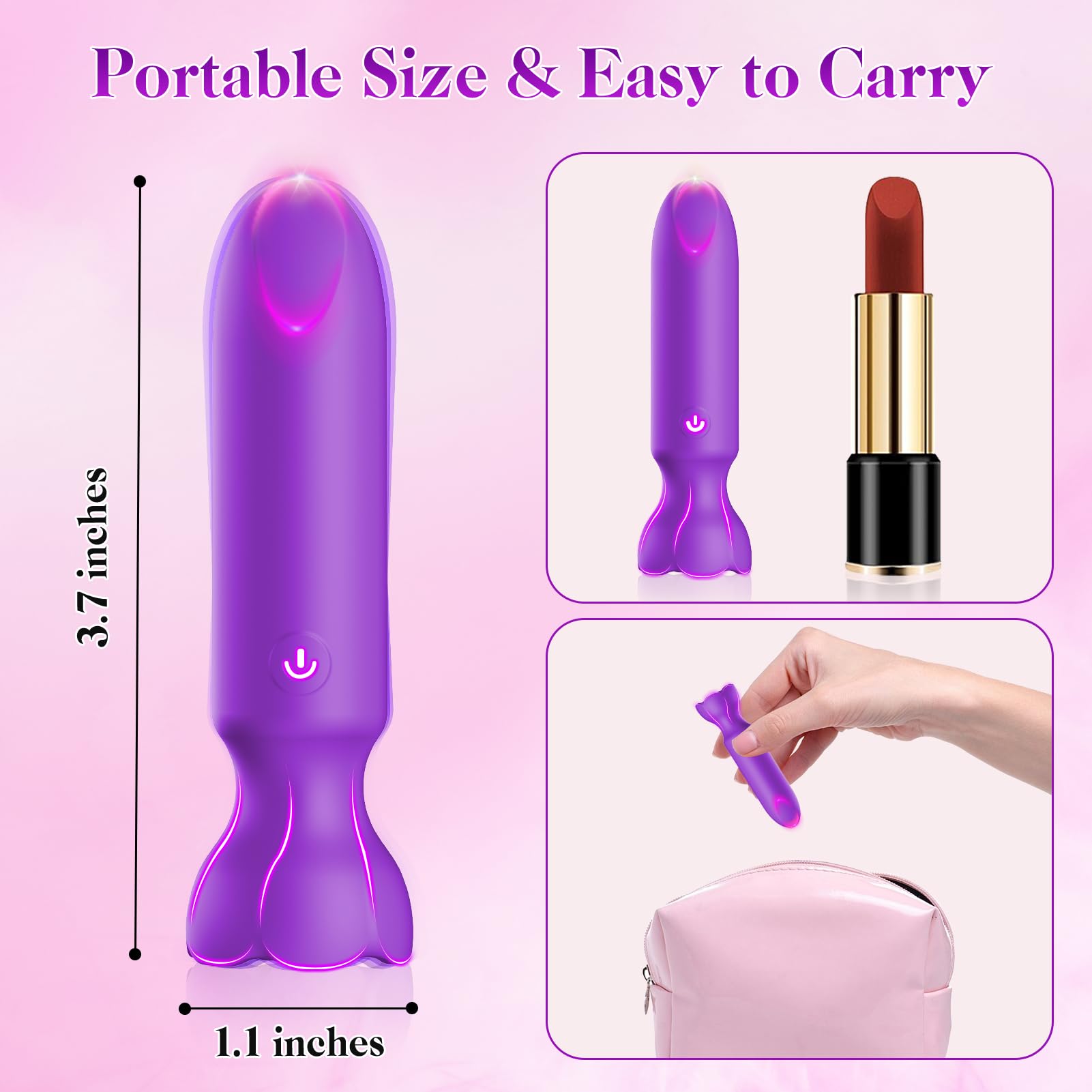 Mini Bullet Vibrator Adult Toys - Vibrators App Controlled Female Sex Toys with 9 Vibration Modes, Lipstick G Spot Dildo Clitoral Vibrator, Long Distance Discreet Vibrator for Women & Couples ()