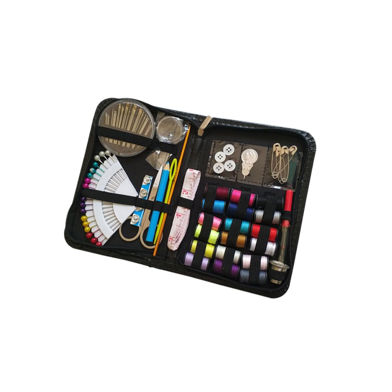 NUOBESTY Kit da Cucito 87 Pezzi Multifunzione Accessori in Pelle Pu, Design Compatto per Riparazioni Quotidiane e Lavori di Cucito a Casa
