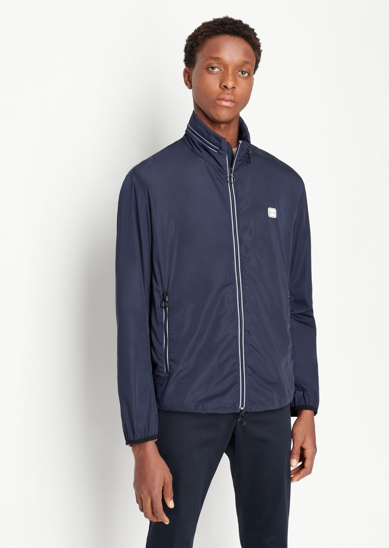 Armani Exchange Lightweight Zip-up Hooded Windbreaker Jacket 8nzb07 Giacca a vento Uomo (Pacco da 1)