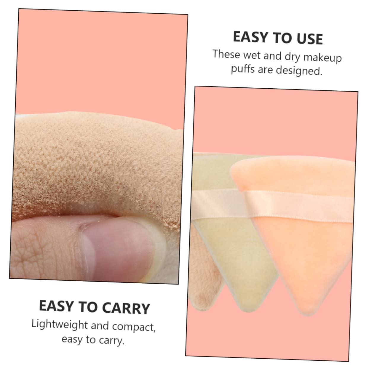 SHERCHPRY Makeup Triangle Powder Puff Set Cotton Makeup Sponges for Blending Pressed Powder