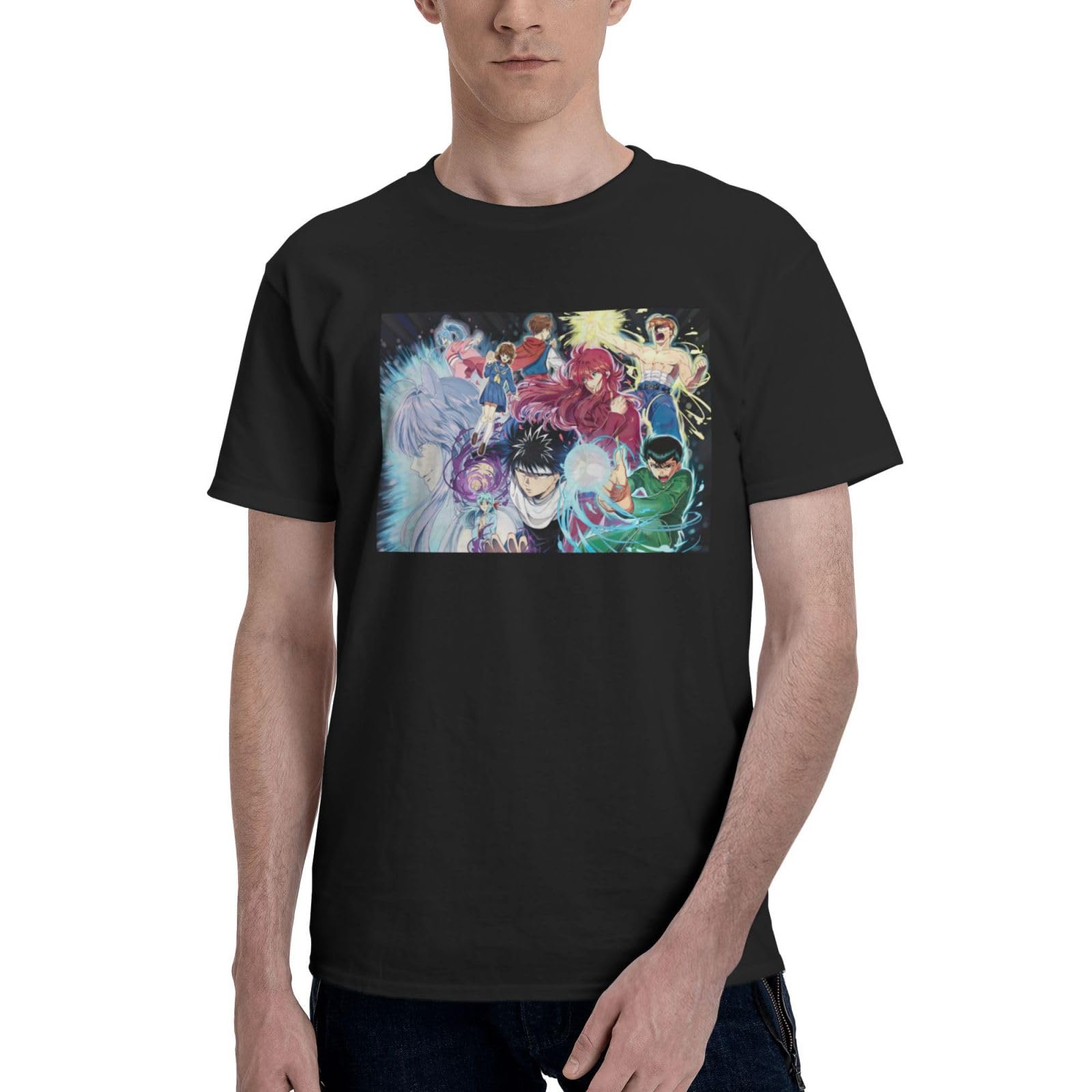 Anime Yu Yu Hakusho T Shirt Mens Summer Cotton Tee Comfort O-Neck Short Sleeve Shirts