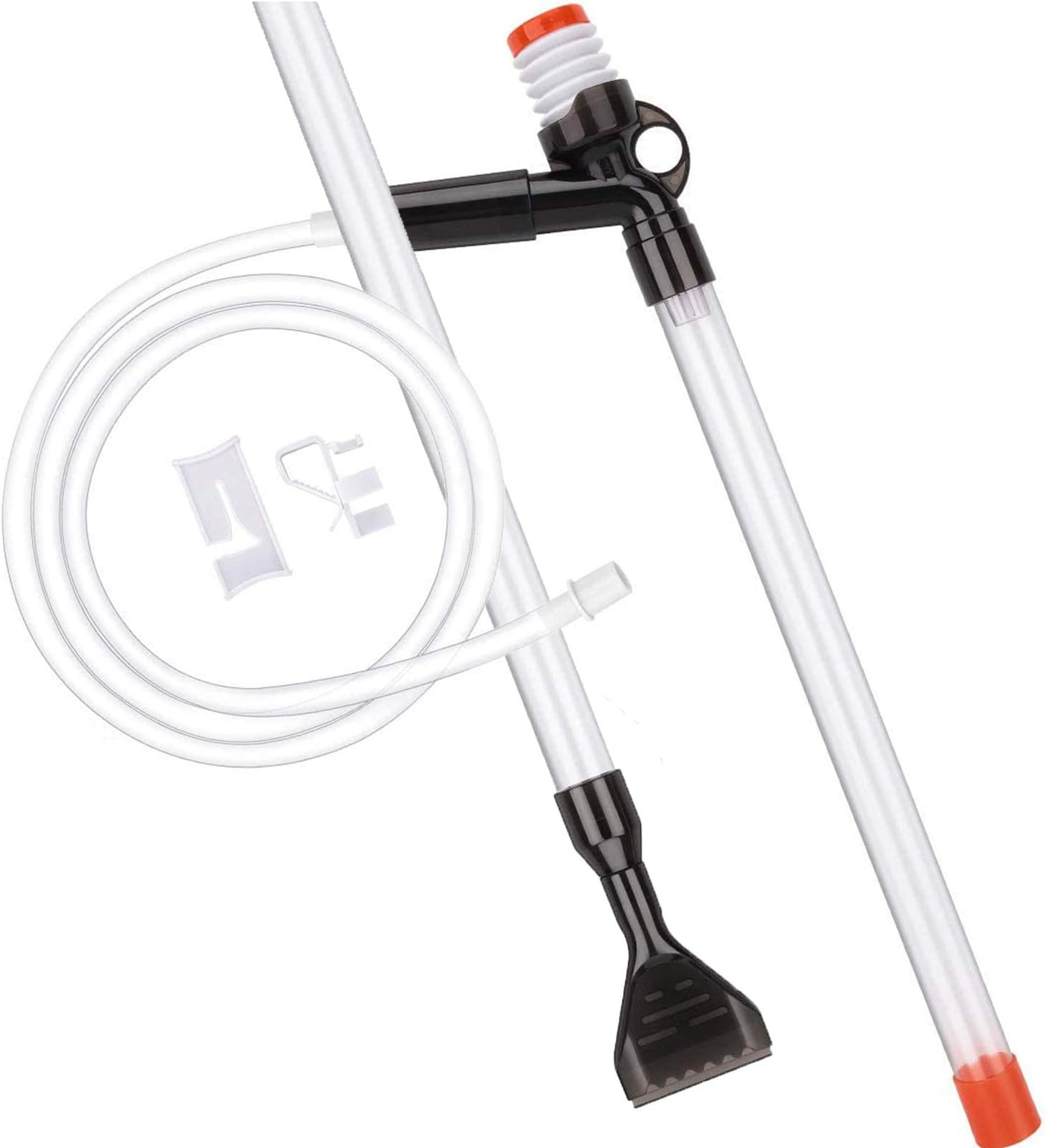 TAME5 in 1 Fish Tank Cleaner, Aquarium Gravel Cleaners Quick Water Changer with Glass Scraper, Extendable Pipe, Fish Tank Sand Aquarium Gravel Cleaner Kit