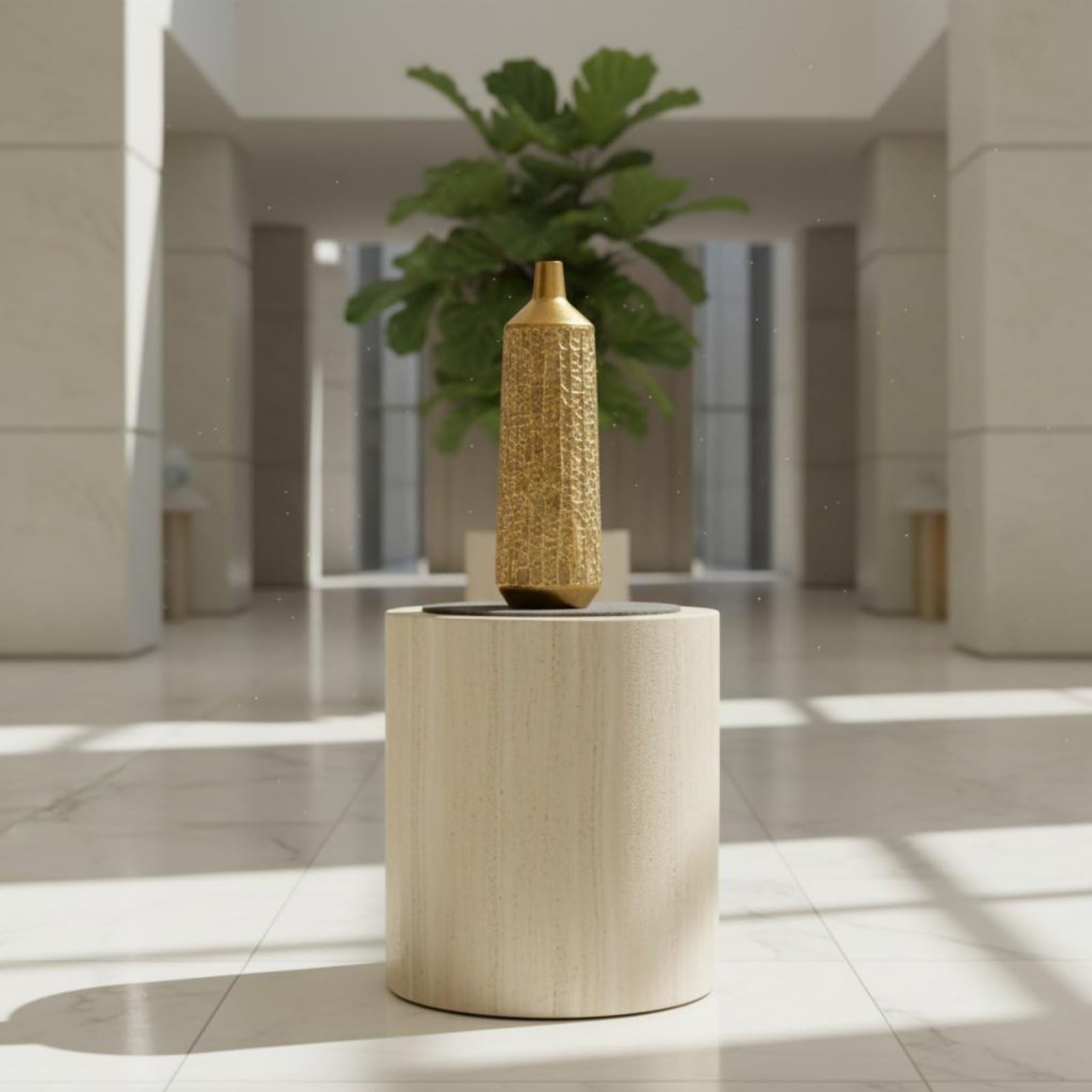 Jarrón Decorativo Jarrón de Suelo Florero de Piso Jarrón Alto de Hierro Superficie Martillada Que Aporta Dimensión y Elegancia sin Necesidad de Agua