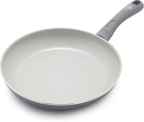 GreenLife Sandstone Healthy Ceramic - Sartén antiadherente de 10 pulgadas, sin PFAS libre, apta para lavavajillas, gris