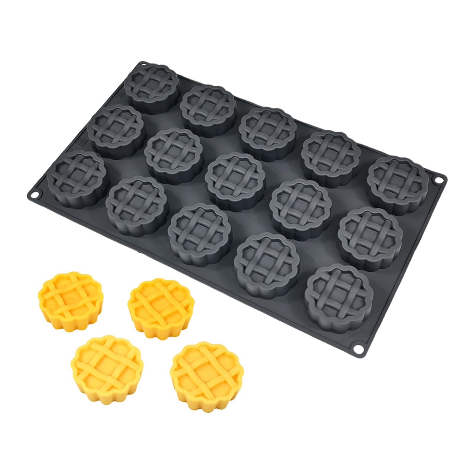 NVOQILIN Functional 15 Cavity Silicone Baking Molds Holiday Baking Tray Perfect for Waffles Chocolate Molds and Dessert Kitchen Accessory