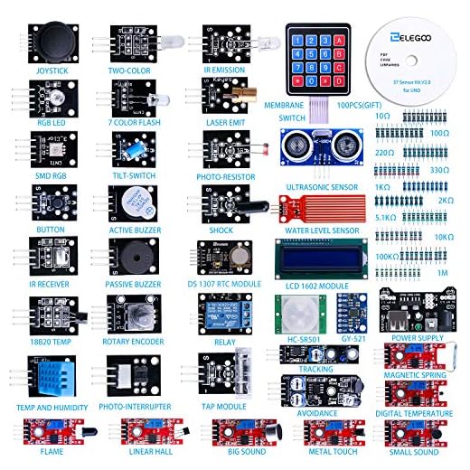 ELEGOO Actualizado 37-en-1 Kit de Módulos de Sensores con Tutorial Compatible con Arduino UNO R3 Mega 2560 Nano Raspberry