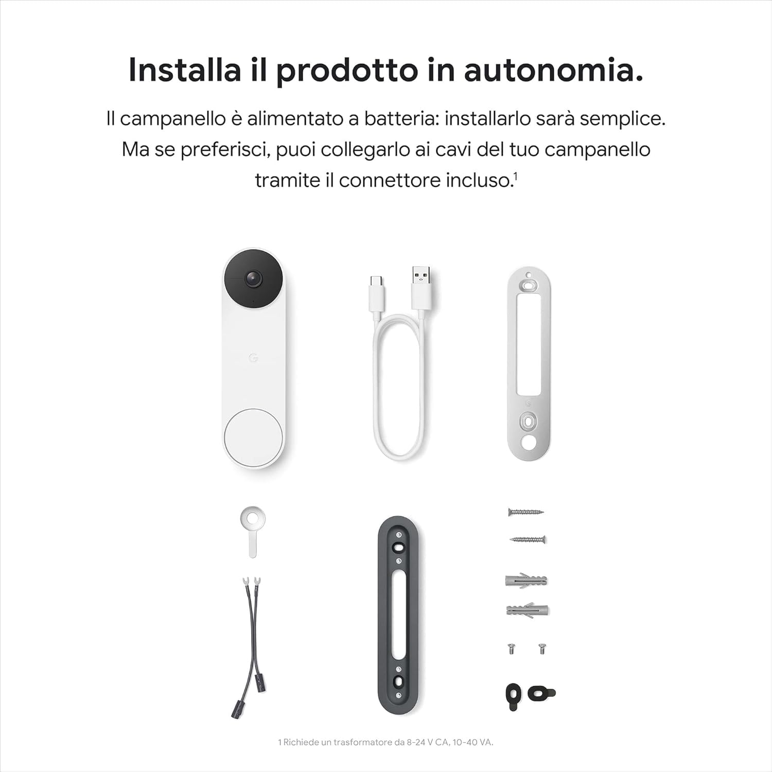 Nest Google Doorbell - per interni, campanello video senza fili, 960p, attivazione solo con movimento - Pro Edition