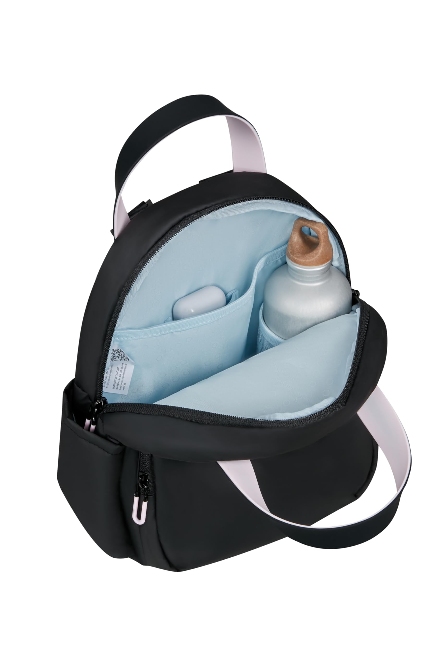 American Tourister Puffypop - Mini Plecak Damski (35 cm, 8.5 L) - Przegroda na AirPods & Tablet - 2 Uchwyty na Butelki - Czarny