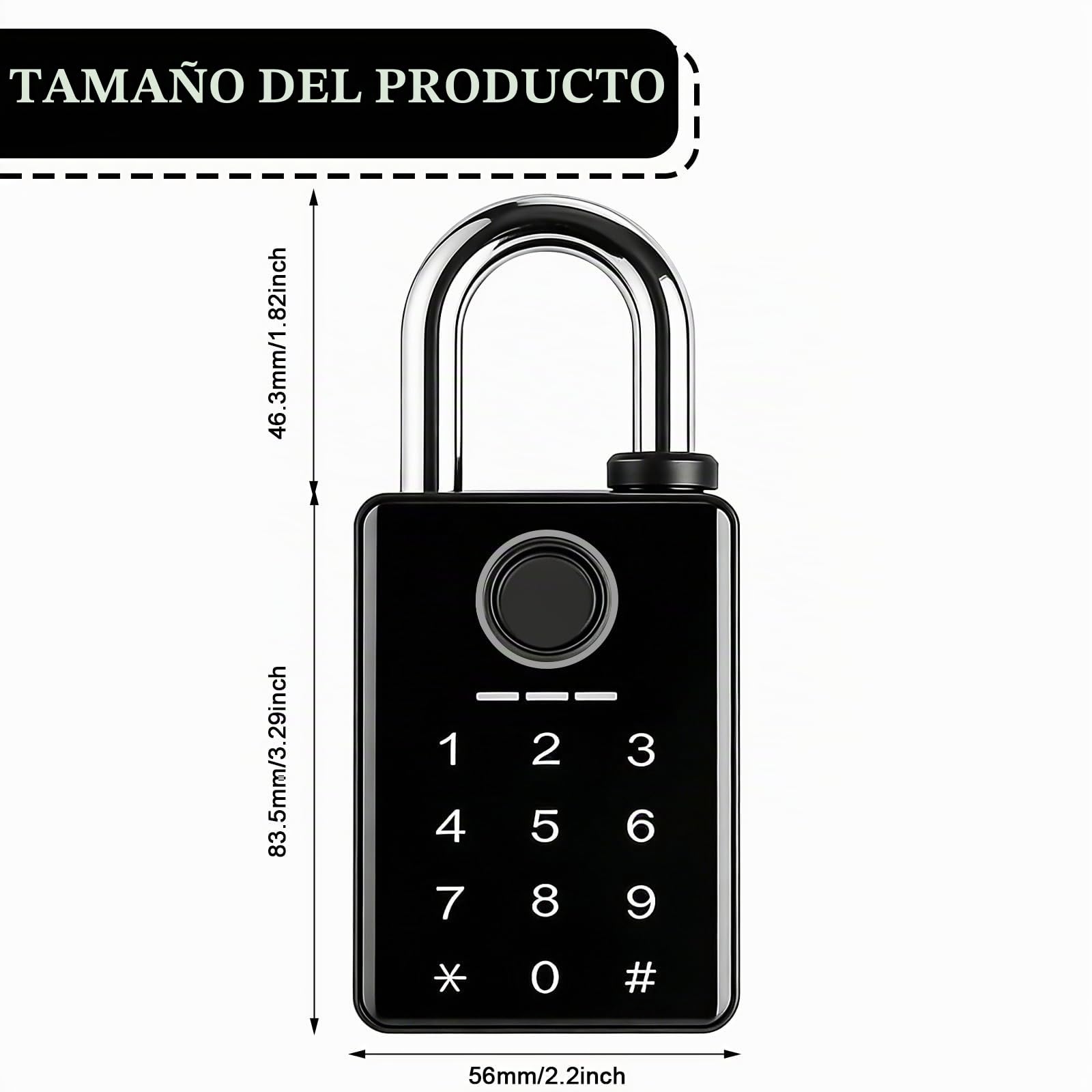 Candado de combinación con huellas dactilares, código numérico y control de aplicación, IP65 pre-cerrado, resistente a la intemperie con tarjeta RFID, candado resistente para puerta, jardín, taquilla