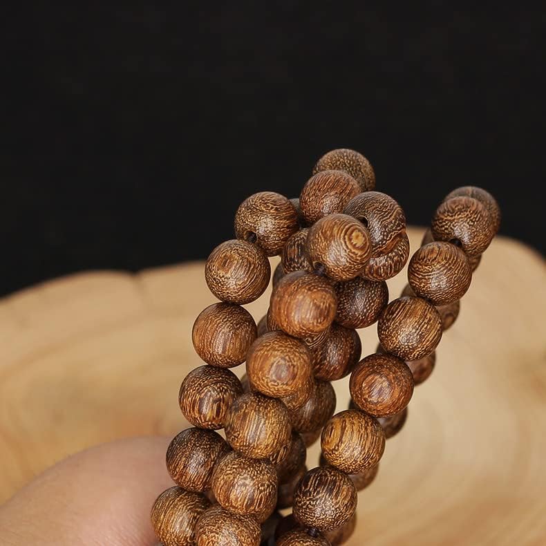 金丝檀木顺纹手链108颗念珠佛珠 加天珠款手链(8mm顺纹加葫芦*108颗)
