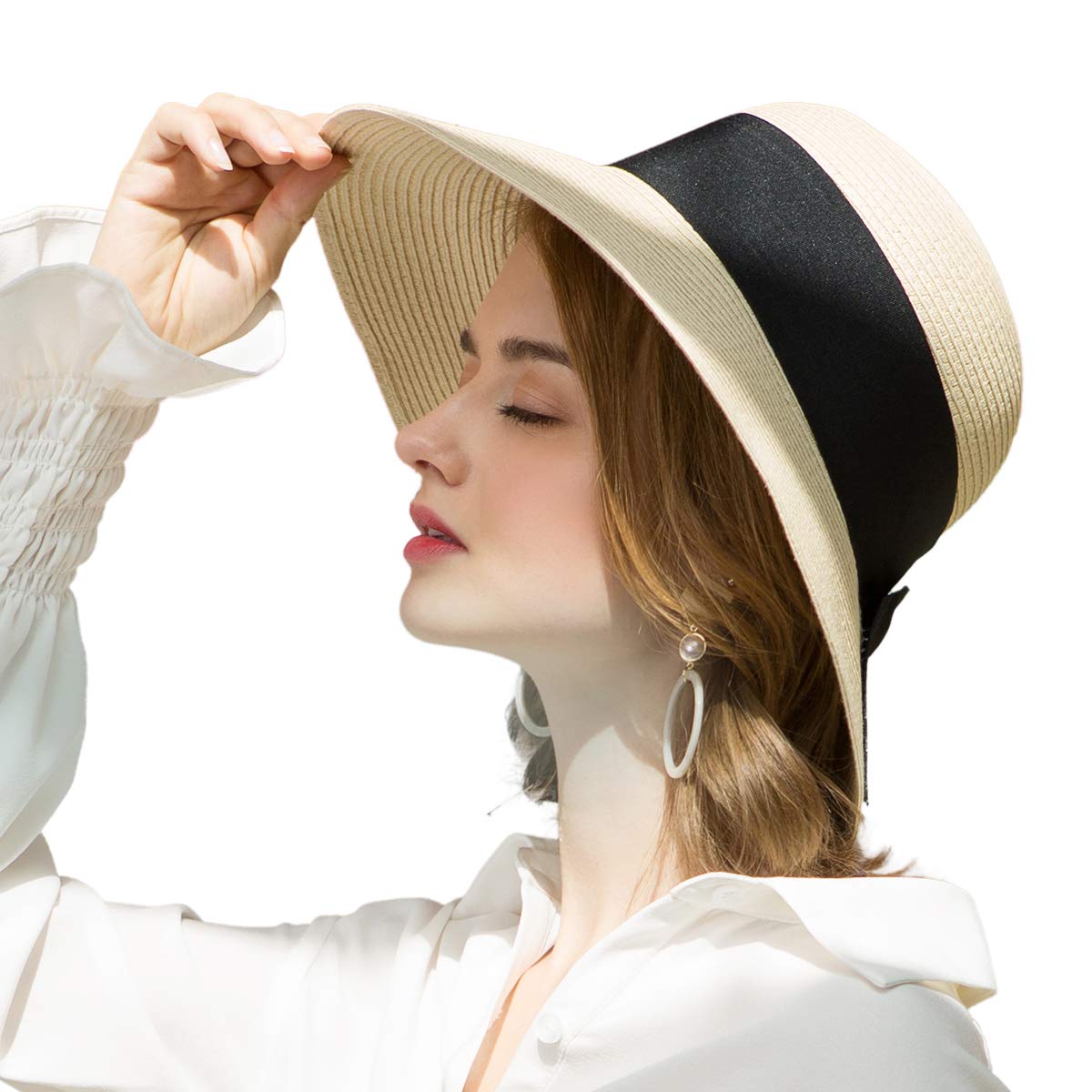 SOMALER Womens Sun Straw Hat UV UPF 50 