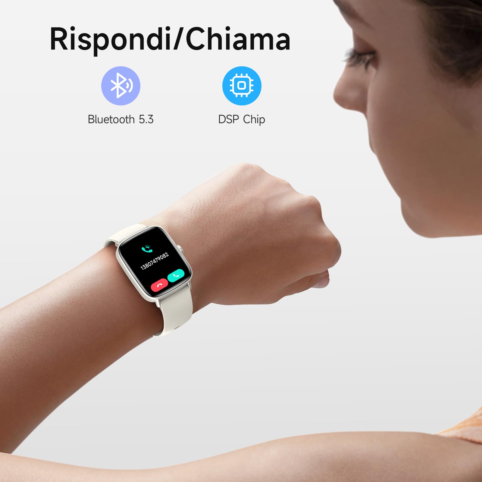 Smartwatch Donna Uomo,1.85" HD Smart Watch Chiamate e Whatsapp,Orologio Fitness Sportivo Cardiofrequenzimetro/SpO2/Sonno/Contapassi,Fitness Tracker 110+ Modalità Sport Impermeabile per Android iOS