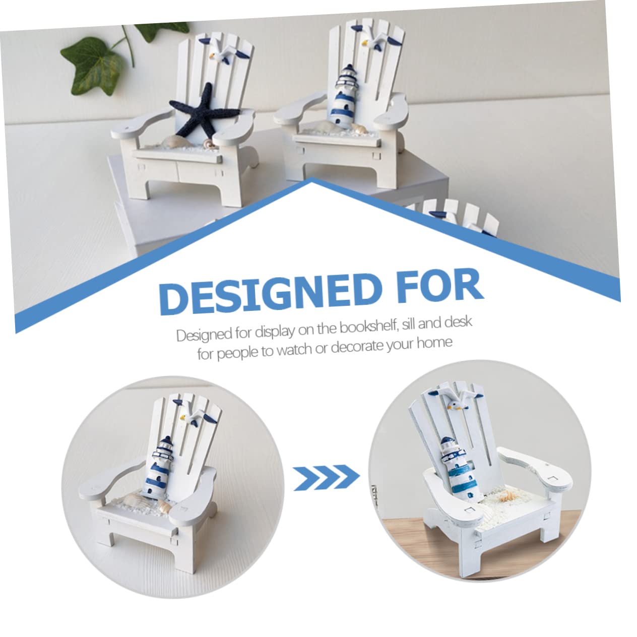 SUPVOX Miniature Lighthouse Style Chairs Seashells Decor Perfect for Beach House Decor