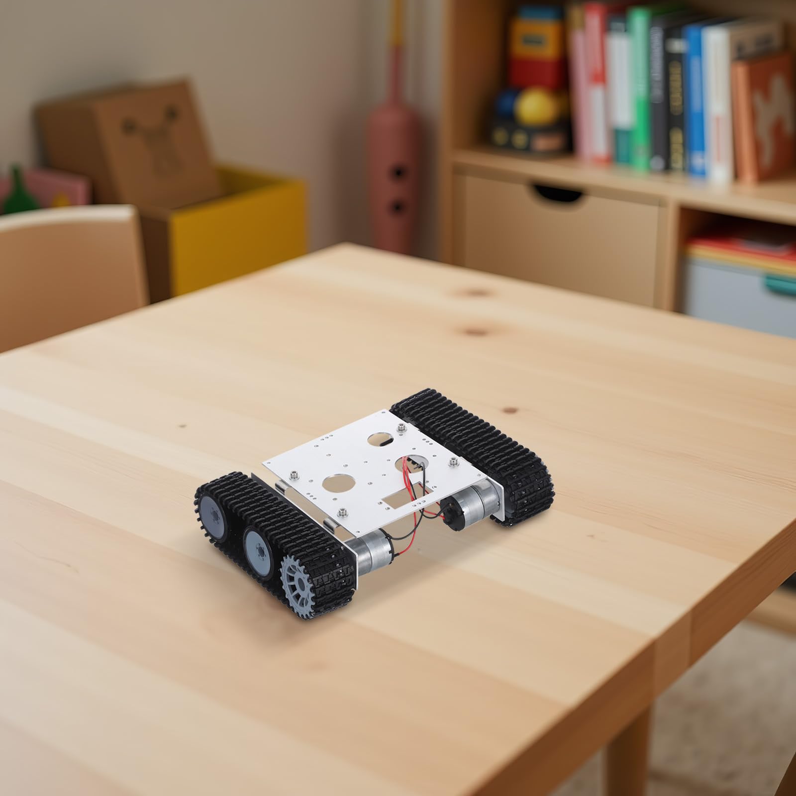 Zestaw podwozia robota czołgowego DIY - platforma podwozia robota z silnikiem - montaż pojazdu gąsienicowego do zestawu RC STEAM Science, akcesorium do nauki robotyki
