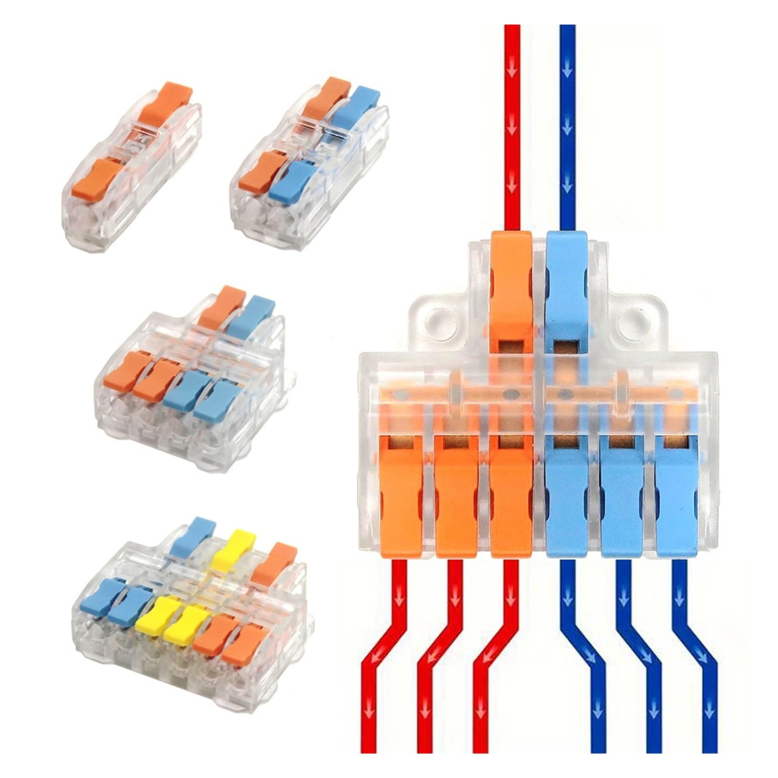 Mini connettori a cablaggio rapido da 10/50 PZ Crimpatura a leva compatta | M484T,10pcs