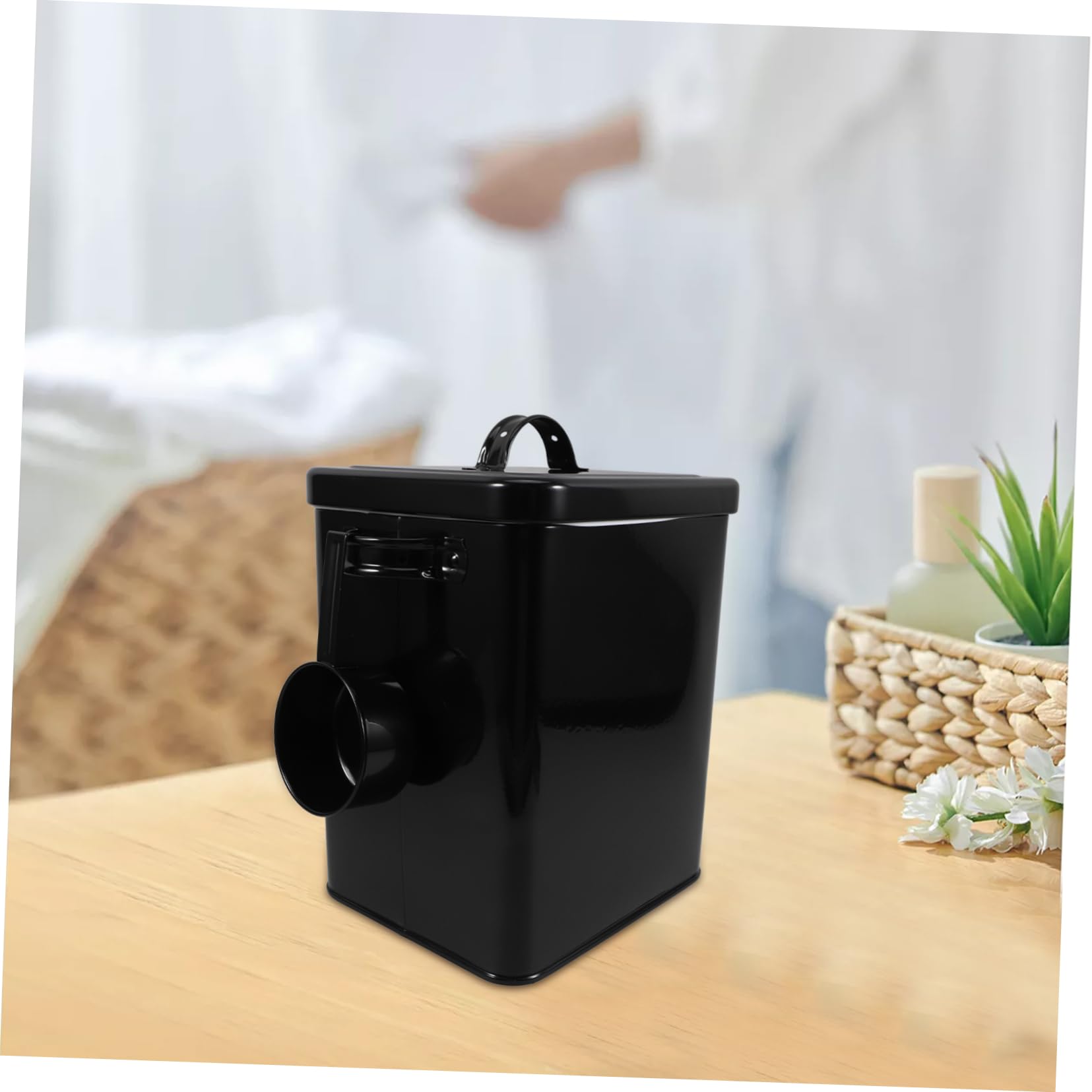 PRETYZOOM Contenedor de Almacenamiento Metálico con Cuchara Recipiente Hermético con Tapa Contenedor Multifunción para Alimentos de Cocina para Guardar Arroz Harina y Otros Ingredientes la D