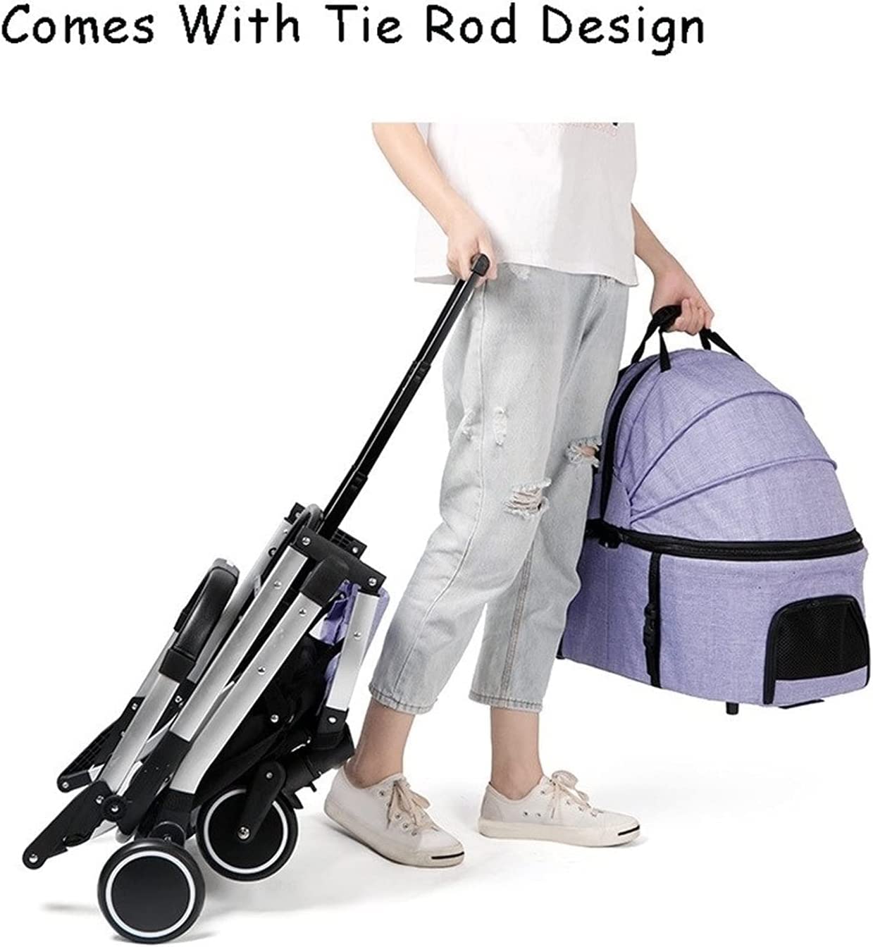 Premium Wózki Dla Psów Ulepszony Wózek Dla Psa Kota Wózek Dla Psa Buggy Z Kołami Odczepiane Wózki Dziecięce Wózki Dziecięce Obciążenie 20kg (Color : Black)