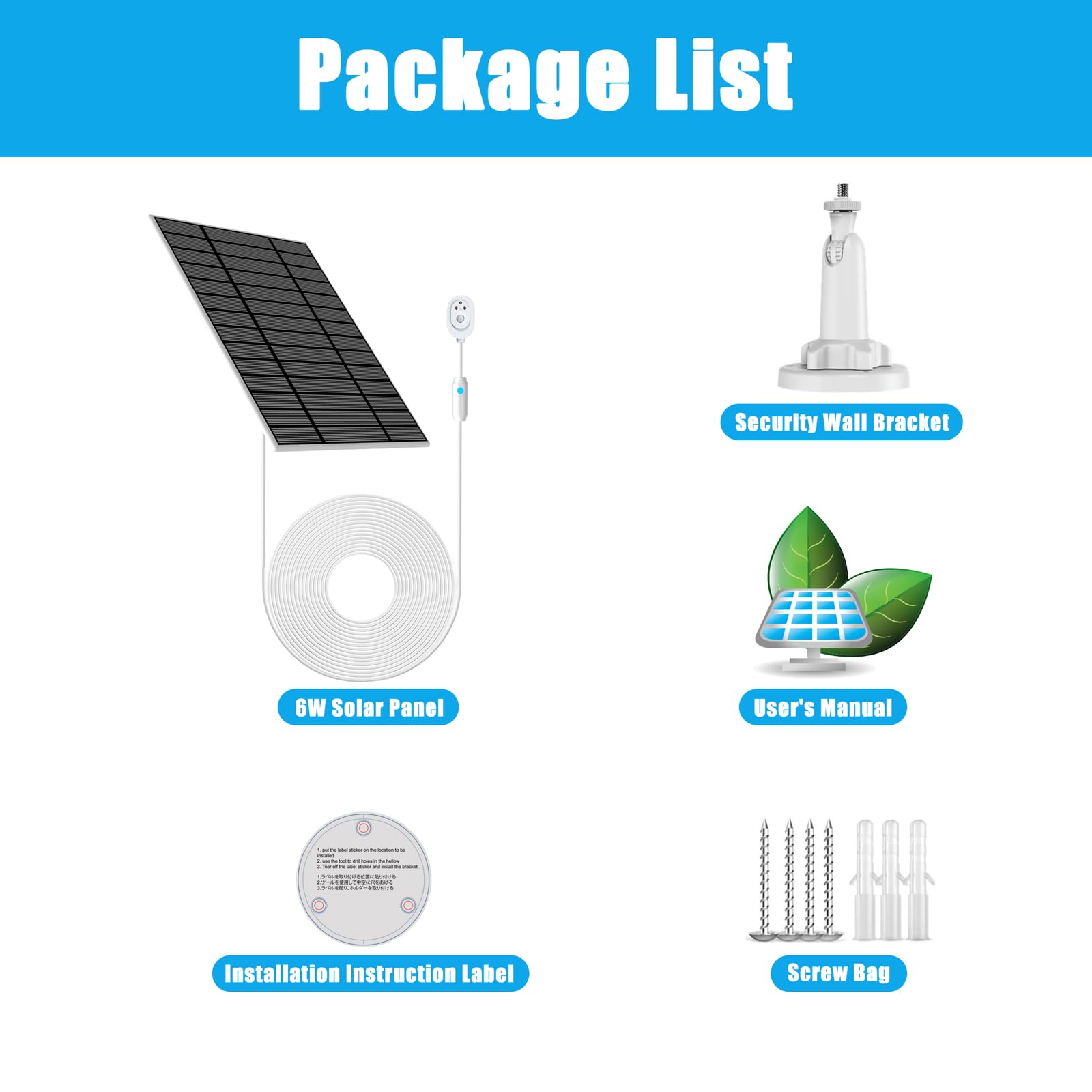 Panneau solaire 6 W compatible avec Arlo Pro 3/Pro 5S/Ultra/Ultra 2, chargeur d'énergie solaire pour caméra Arlo avec voyant lumineux, câble de 4 m, panneau solaire IP66 résistant aux intempéries