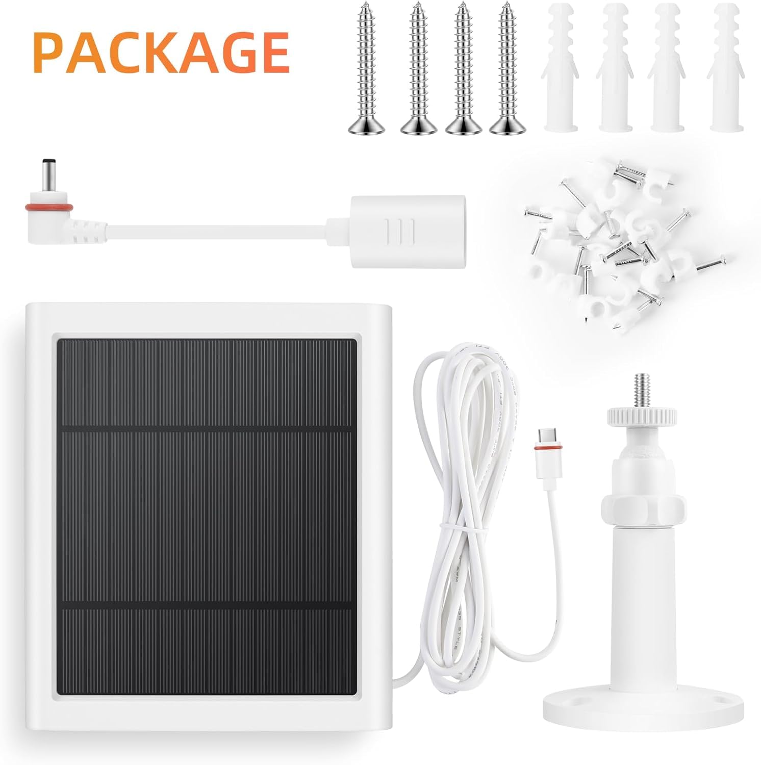 Panneau Solaire 12W Pour Caméra Spotlight XL / Bird Feeder – Chargeur Solaire Imperméable IP66 Micro USB/Type C