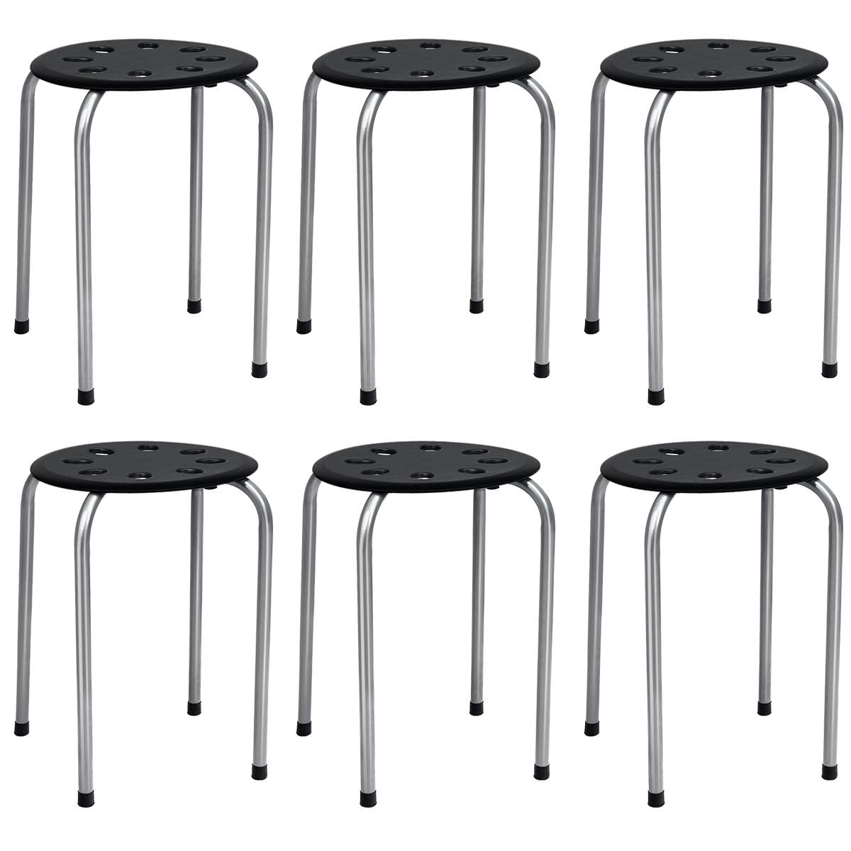 Amazon.co.jp: Goplus スタッキングスツール 6脚セット 丸スツール