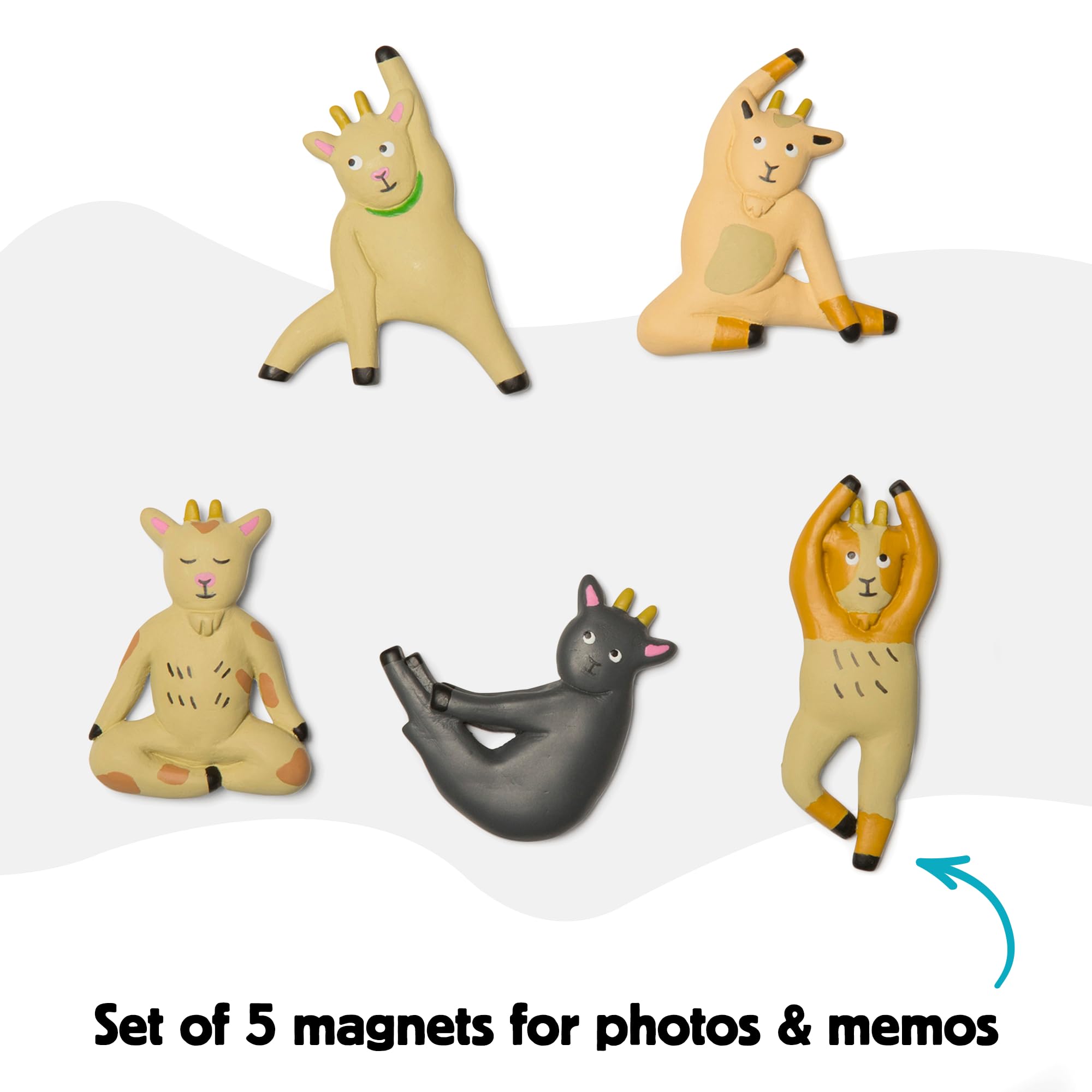 Amazon.com: Kikkerland Goat Yoga Magnet Set of Five – Fun Decor