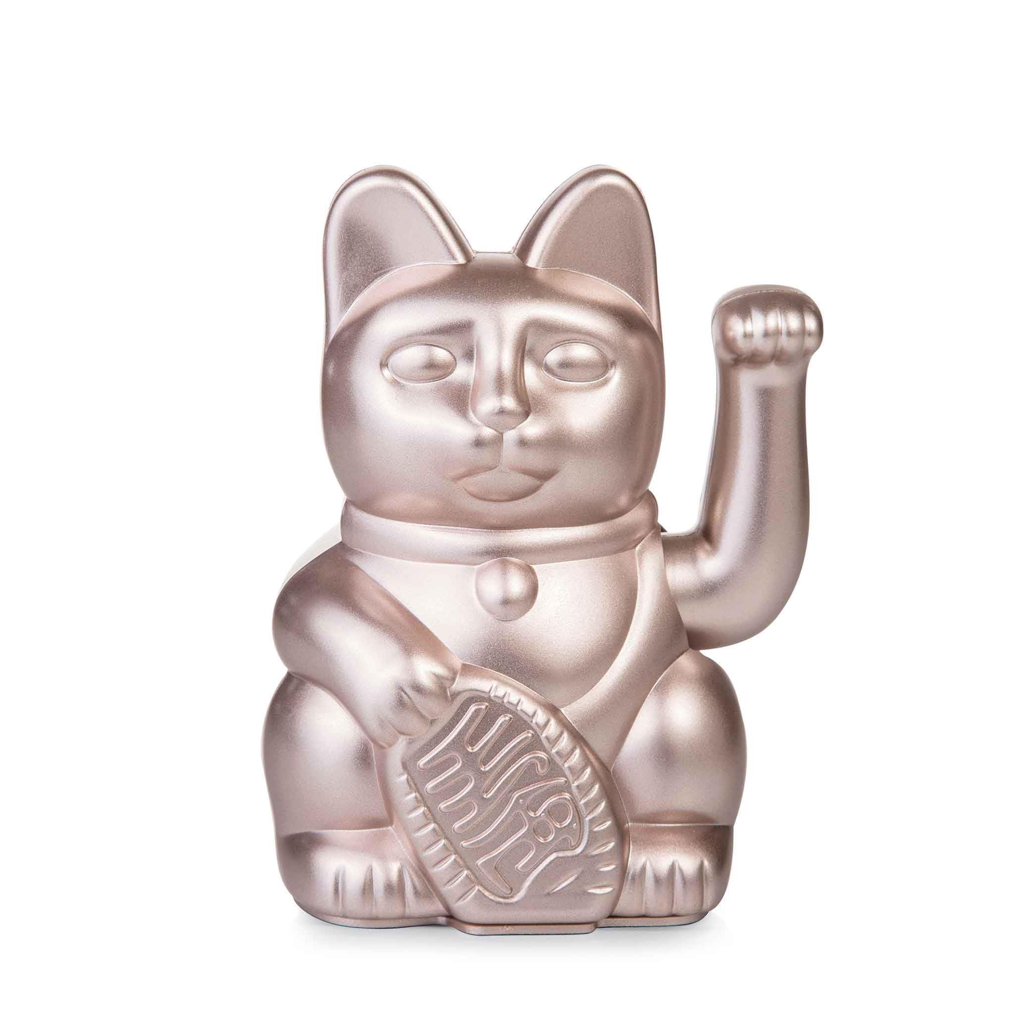 Donkey Yellow,Blue,Purple Lucky Cat - Waving Cat, Plastic, Moonlight, Ca. 15 X 10,5 Cm