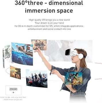 3D VR Headset Compatible for iPhone 15 16 pro Max Mini X R 11 12 Samsung 4.7-6.7 Android Cellphone, Virtual Reality VR Glasses for Movies & Video Games IMAX with Remote Controller
