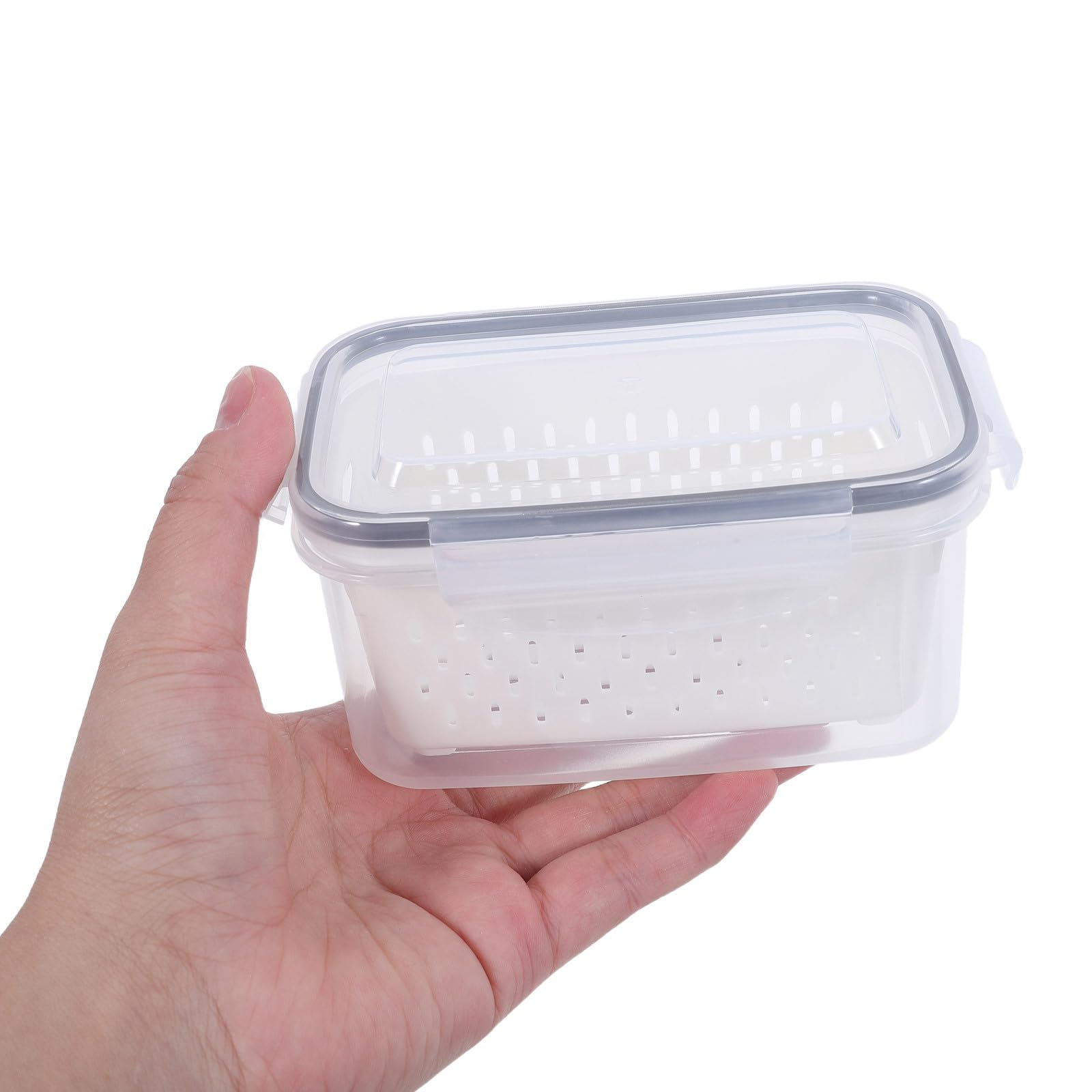 SOLUSTRE 5 pojemników do przechowywania owoców do lodówki z wyjmowanymi durszlakami - plastikowe pojemniki do przechowywania żywności z pokrywkami - szczelne pojemniki na produkty, które utrzymują