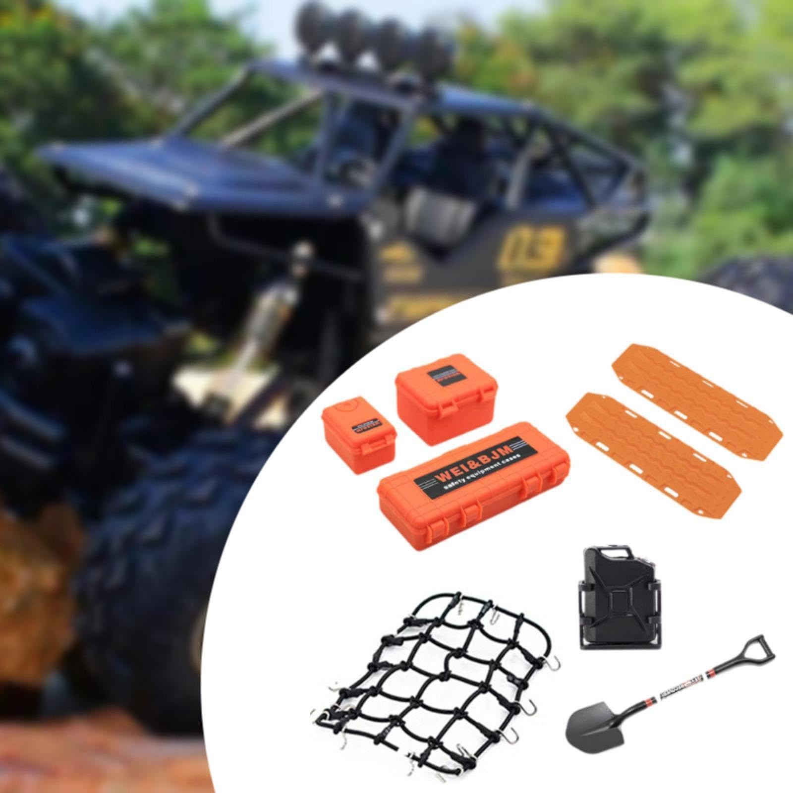 Decoración de Techo de Coche RC, Repuesto de Pieza de Vehículo RC, Caja de Almacenamiento de Tanque de Simulación Profesional Decorativa para Actualiz, Naranja