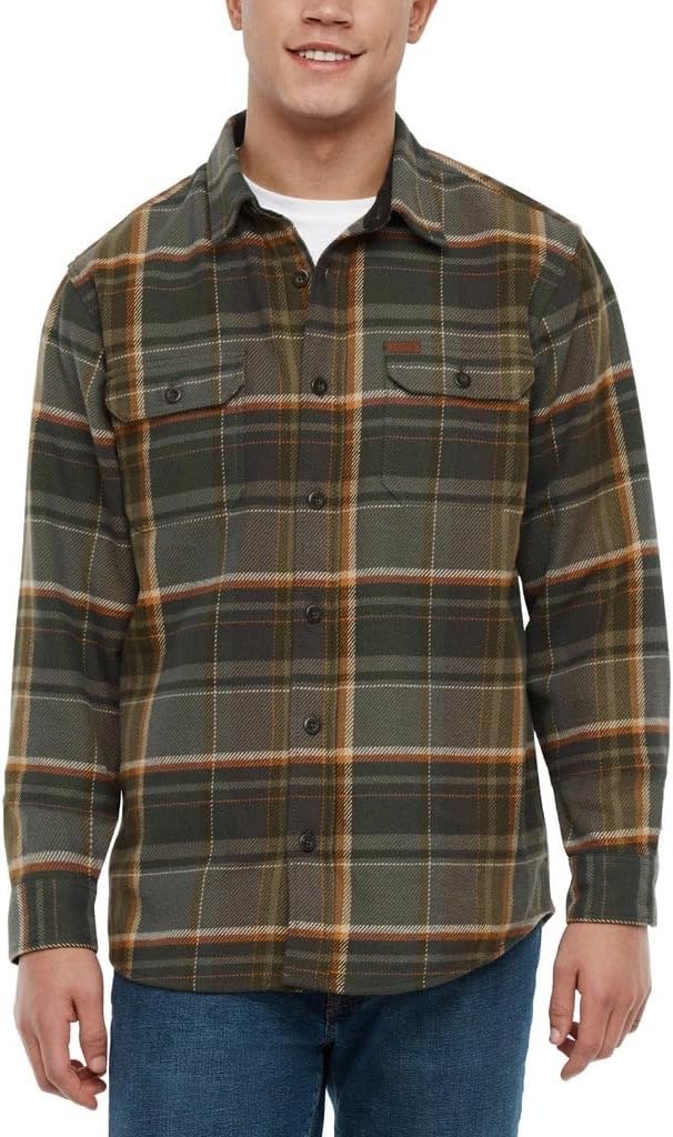 Orvis Men's Heavyweight Flannel Shirt - Regular Fit, Spread Collar, Chest & Side Pockets