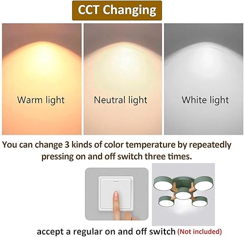 Miniatura 4 de Lámpara LED de techo, 32 pulgadas, 5 luces, moderna lámpara de techo empotrada de madera de 55 W para sala de estar, dormitorio, cocina, regulable,